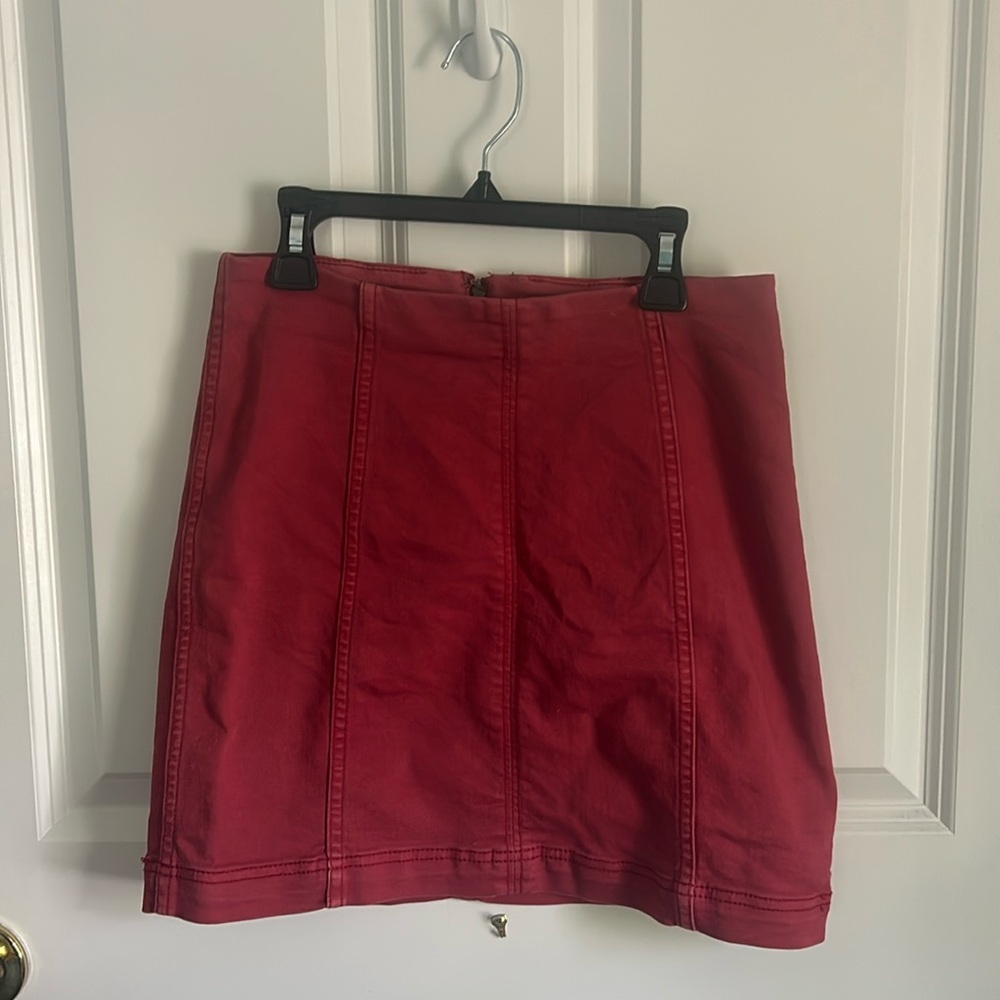 Free People Red Mini Skirt